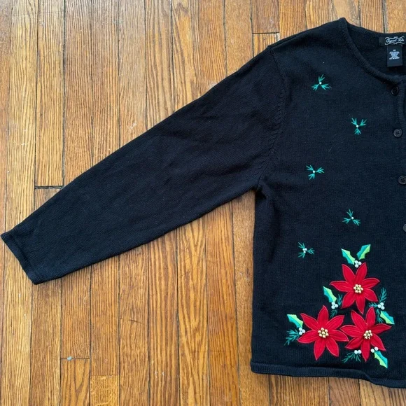 Crystal Kobe Poinsettia Christmas Sweater - Picture 5 of 9